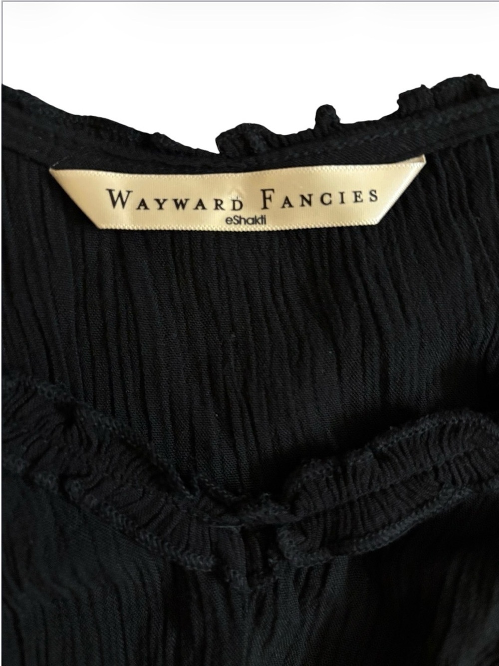 Wayward Fancies eShakti Black Dress Long Sleeve Ruffled - Picture 6 of 8